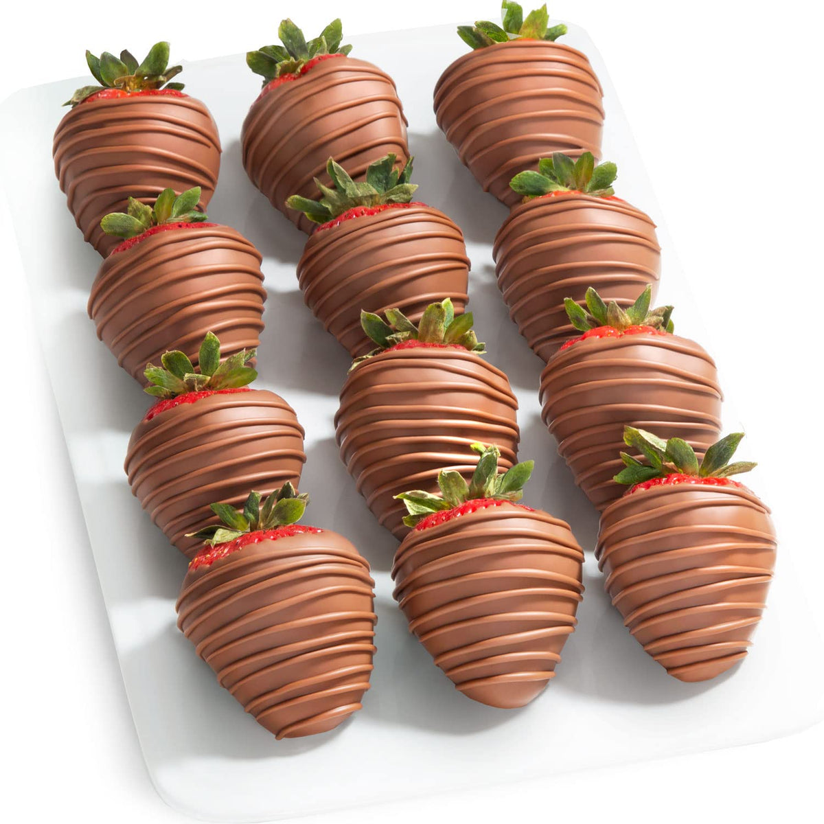 A Gift Inside Milk Madness Chocolate Dipped Strawberries — 12 Giant Berries, Overnight Shipping
