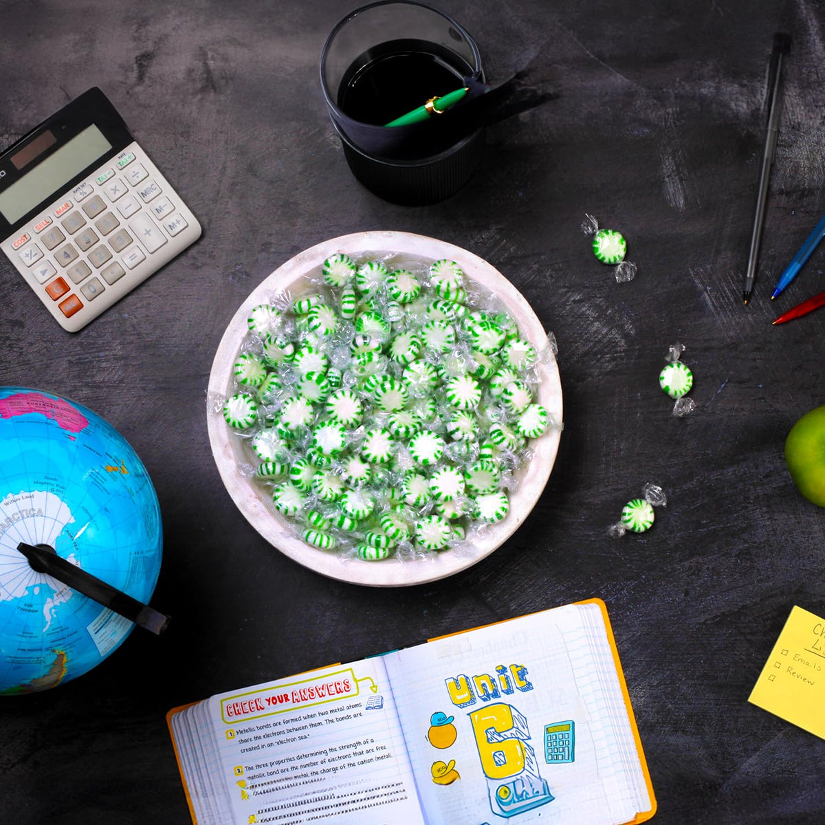 A Great Surprise Spearmint Starlight Mints – 4 lb Bulk, Individually Wrapped Green White Hard Candies