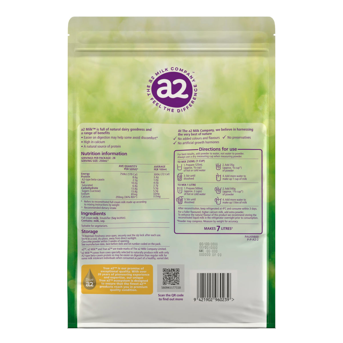 a2 Milk Instant Full Cream Milk Powder 1 kg | Australia Import