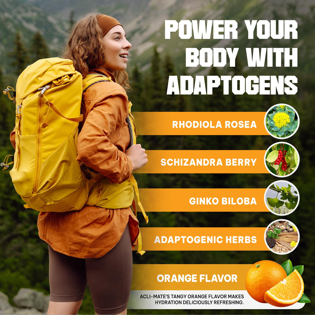Acli-Mate Mountain Sport Drink Mix | High Altitude Electrolyte Powder Packets (30 Ct, Orange)