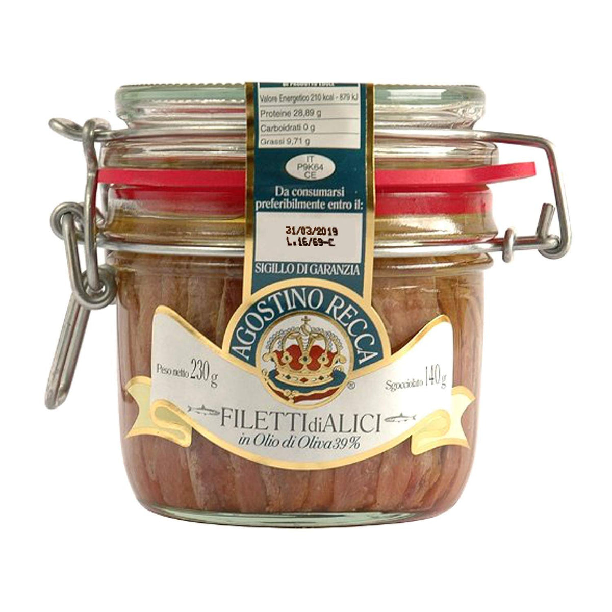 Agostino Recca Anchovies Fillets in Olive Oil — Wild Caught from Italy | 8.1 oz