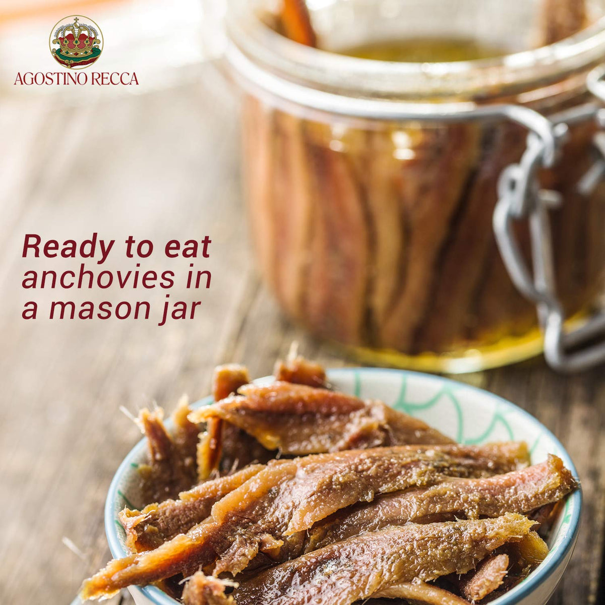 Agostino Recca Anchovies Fillets in Olive Oil — Wild Caught from Italy | 8.1 oz