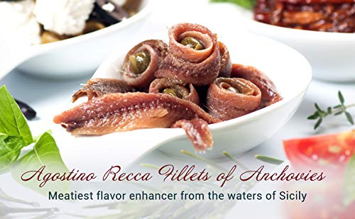 Agostino Recca Anchovies Fillets in Olive Oil — Wild Caught from Italy | 8.1 oz