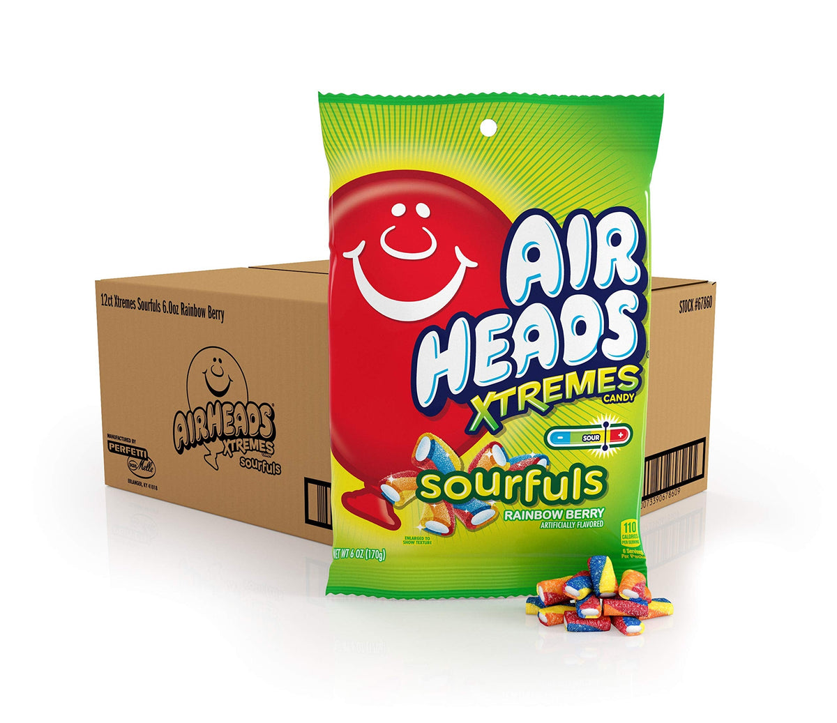 Airheads Xtremes Sourfuls Candy – Rainbow Berry Chewy Candy (12-Pack, 6 oz Bags)