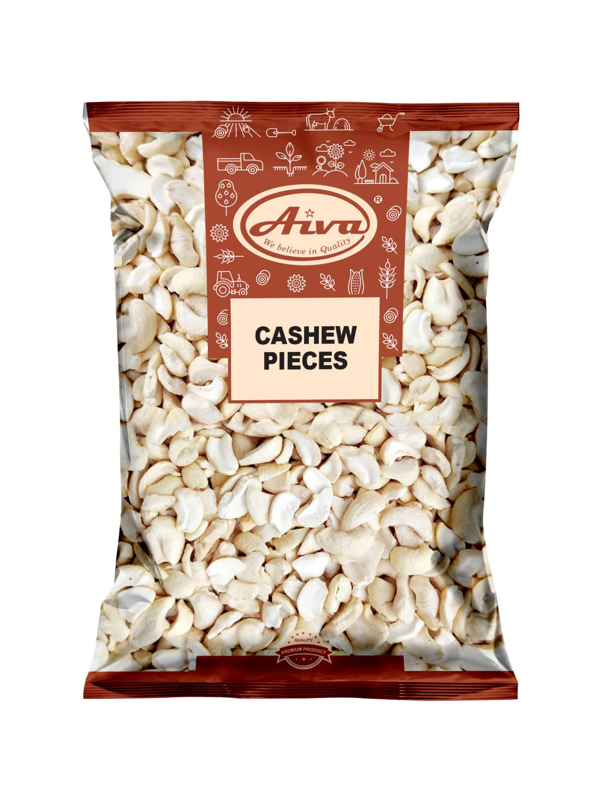 AIVA Cashew Pieces - Raw Premium 10lb Bulk, Unroasted & Unsalted for Cooking, Baking & Toppings