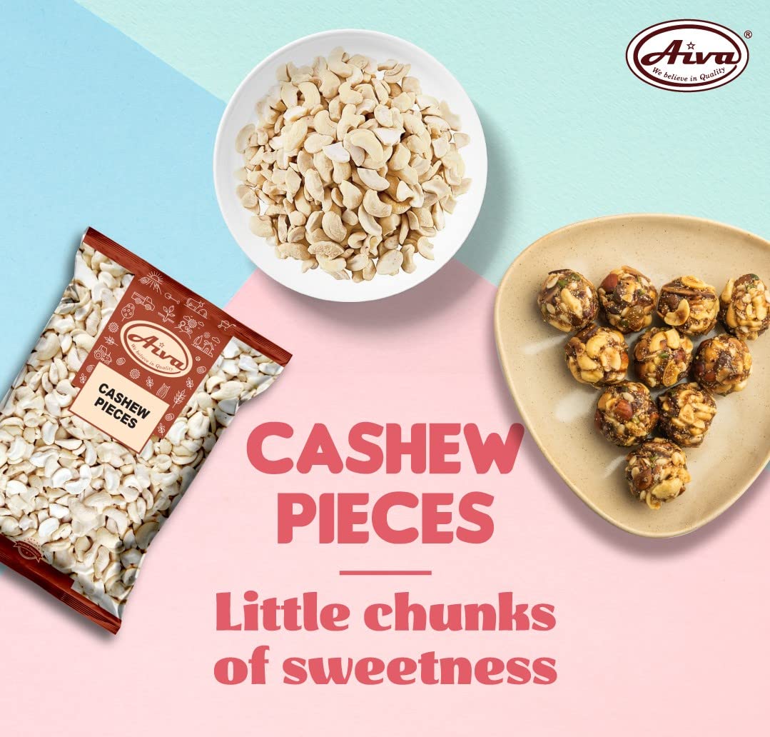 AIVA Cashew Pieces - Raw Premium 10lb Bulk, Unroasted & Unsalted for Cooking, Baking & Toppings