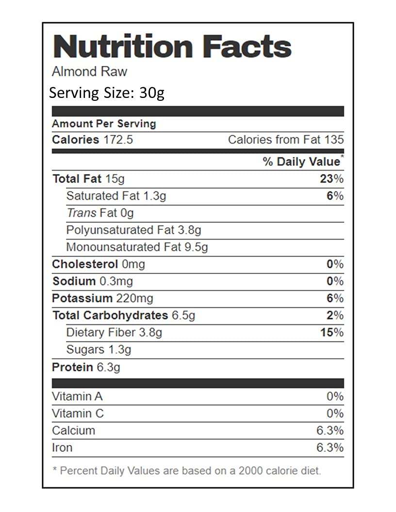 AIVA Natural Whole Raw Almonds, 5 lb – USA Grown, Raw, Skin-On, Unsalted