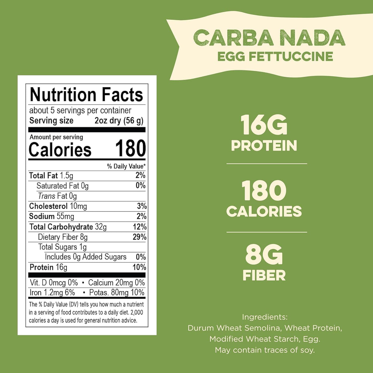Al Dente Carba-Nada Egg Fettuccine – Low Carb, High Protein Pasta for Keto & Point-Based Diets | Pack of 6