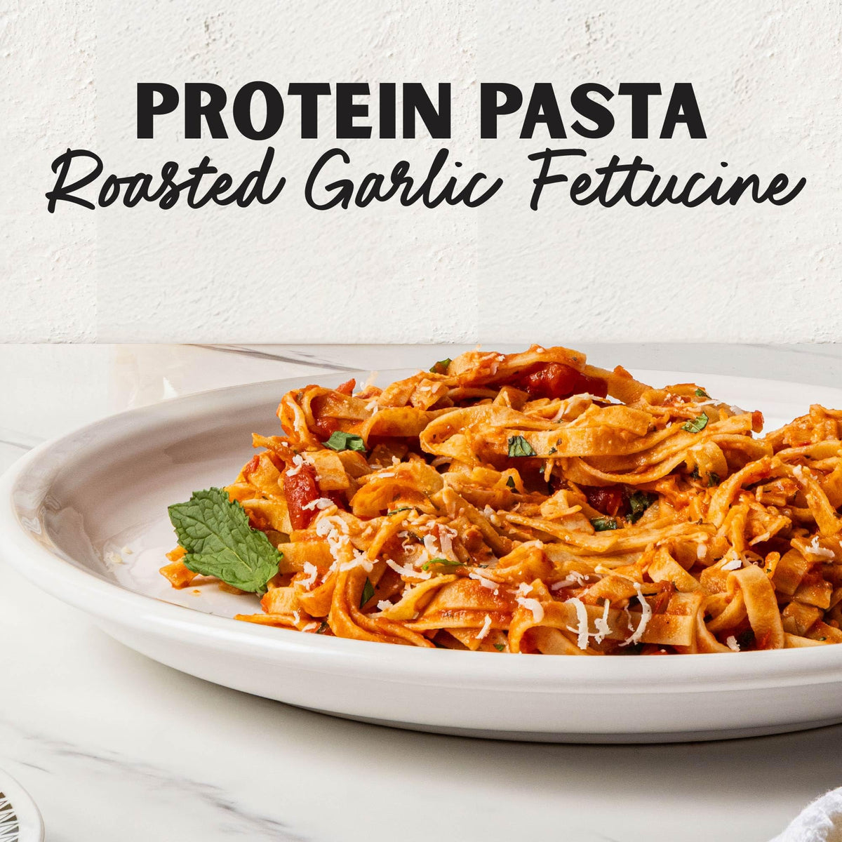 AL DENTE Protein Pasta Egg & Roasted Garlic Fettuccine – 30g Protein, 3.5 oz Serving, Lower Carb, Cage-Free Eggs & Semolina (Pack of 2, 10 oz Bags)