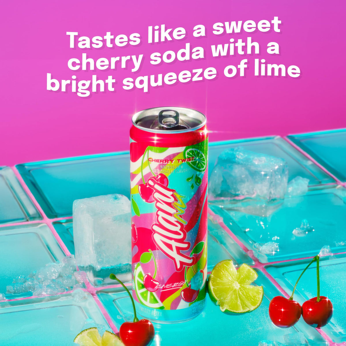 Alani Nu Cherry Twist Sugar Free Energy Drink — 12 Pack, 200mg Caffeine, 15 Calories