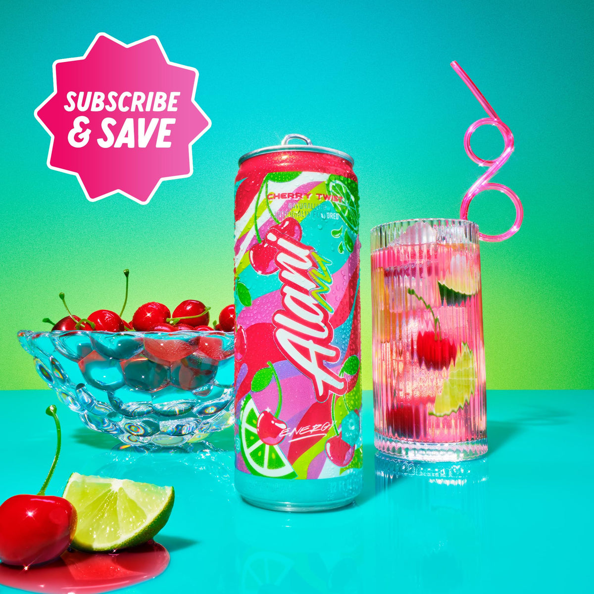 Alani Nu Cherry Twist Sugar Free Energy Drink — 12 Pack, 200mg Caffeine, 15 Calories