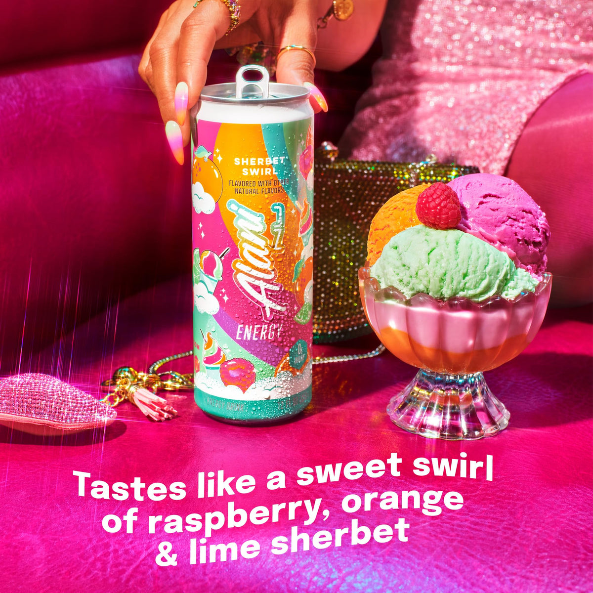 Alani Nu Sherbet Swirl Sugar Free Energy Drink – 12 Pack, 200mg Caffeine, 10 Calories