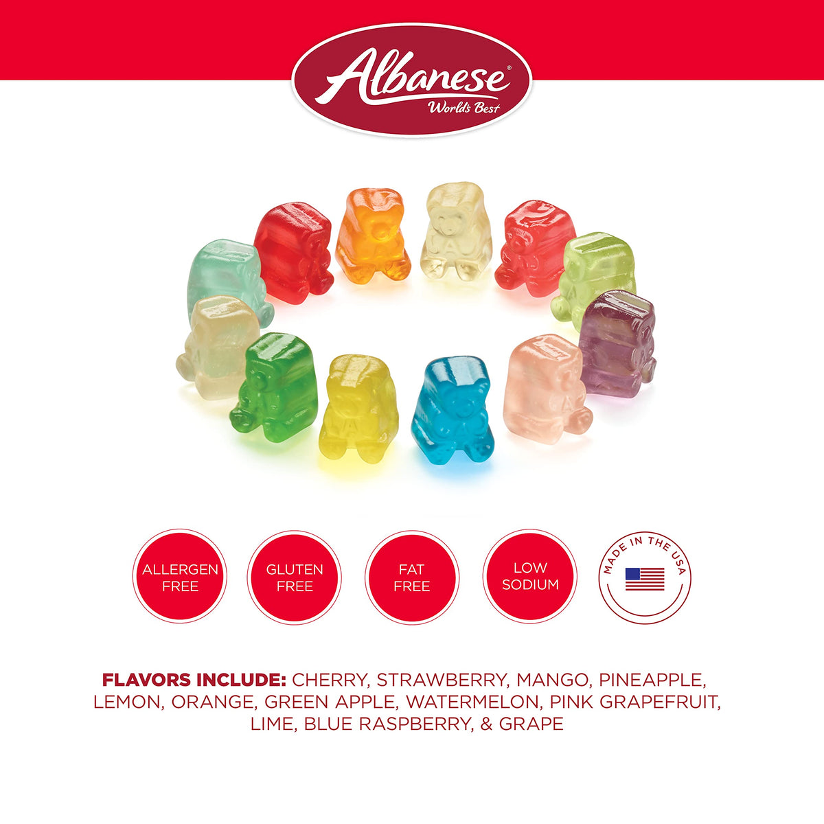 Albanese 12 Flavor Gummi Bears – 5 lb Bag | World’s Best Gummies