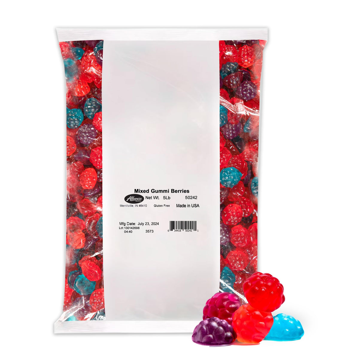 Albanese World's Best Mixed Gummi Berries — 5lbs Bulk Gummy Candy