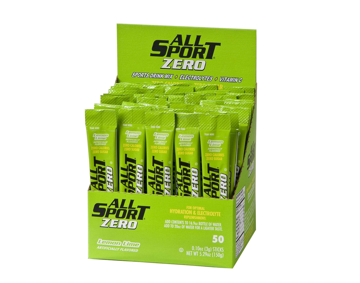 All Sport Powder Hydration Sticks – Zero Calorie Lemon-Lime Electrolyte, 50 Ct