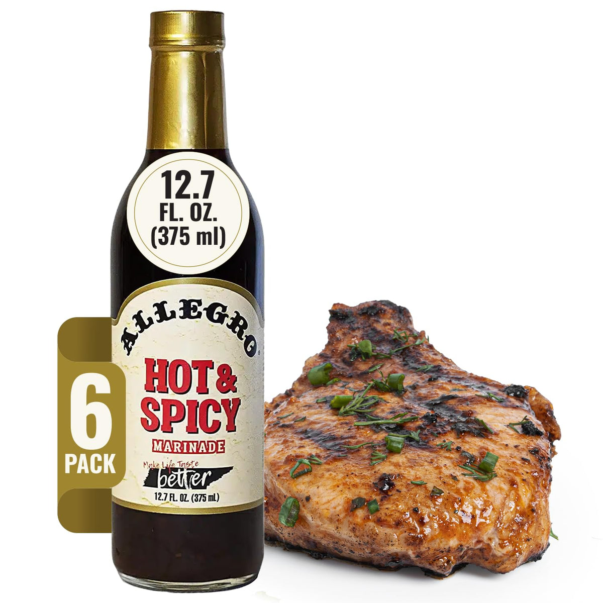 Allegro Hot & Spicy The Marinate Everything Marinade - Pack of 6 (12.7 oz) | Kosher & Gluten Free