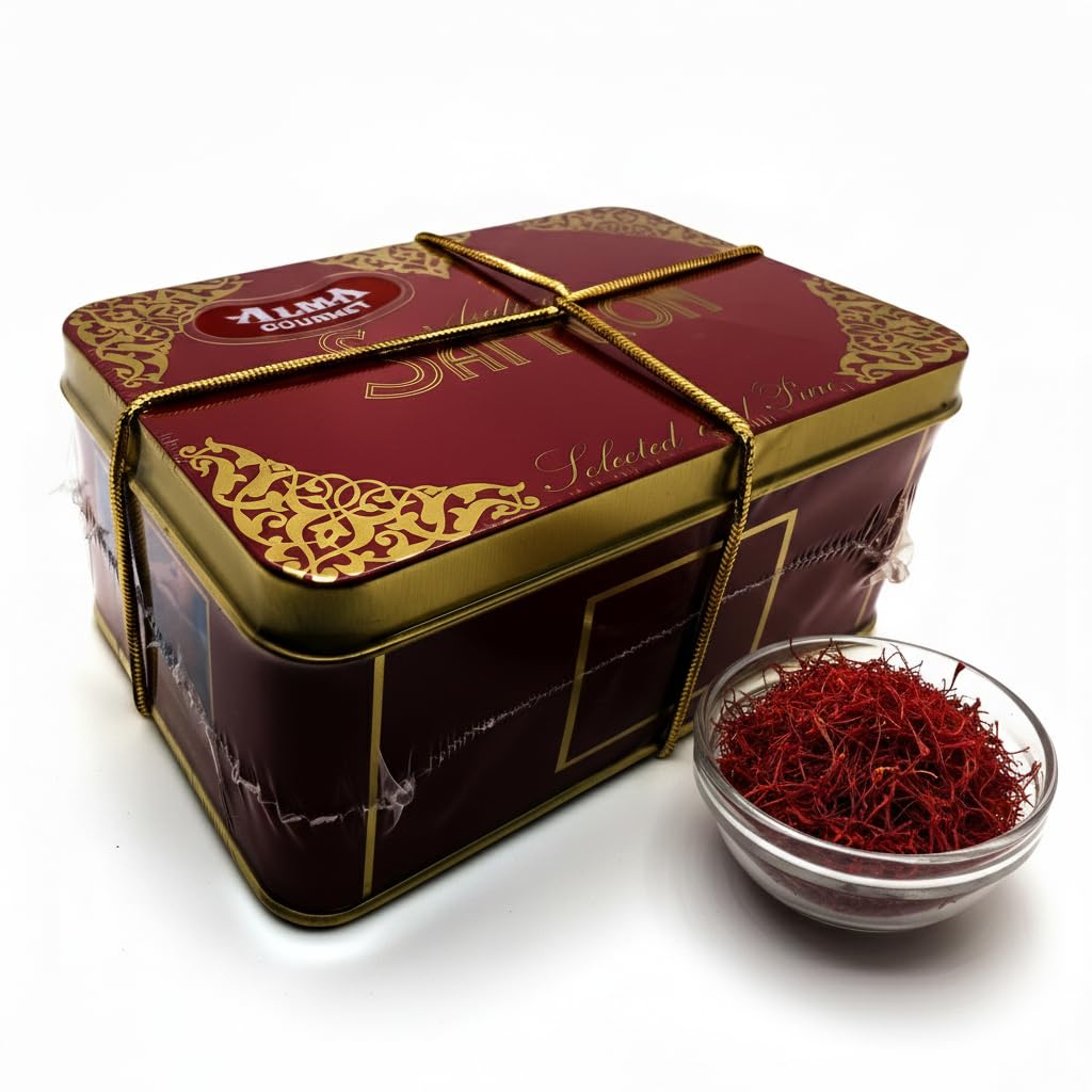 Alma Gourmet Spanish Saffron Threads 1 oz | 100% Pure Saffron Spice for Paella & More