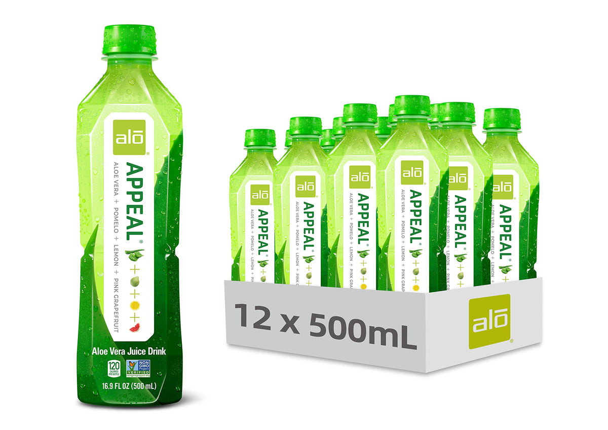 ALO Aloe Vera Juice Drink APPEAL: Pomelo + Grapefruit + Lemon | 16.9 fl oz x12