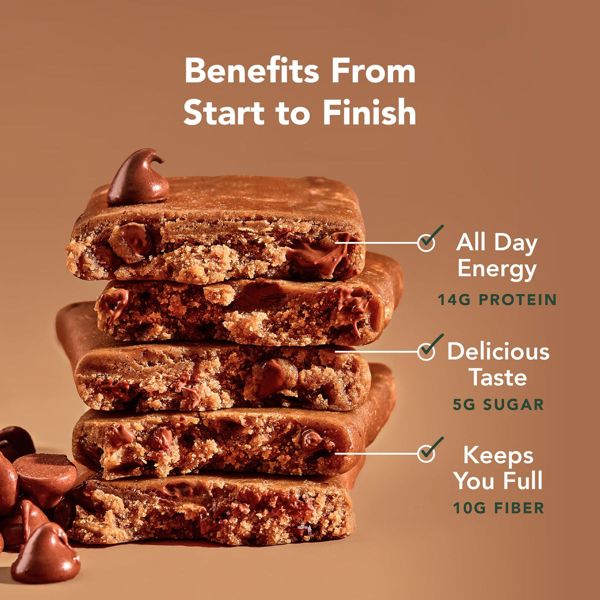 ALOHA Organic Plant-Based Protein Bars – Chocolate Chip Cookie Dough, 12-Pack (1.98 oz each)