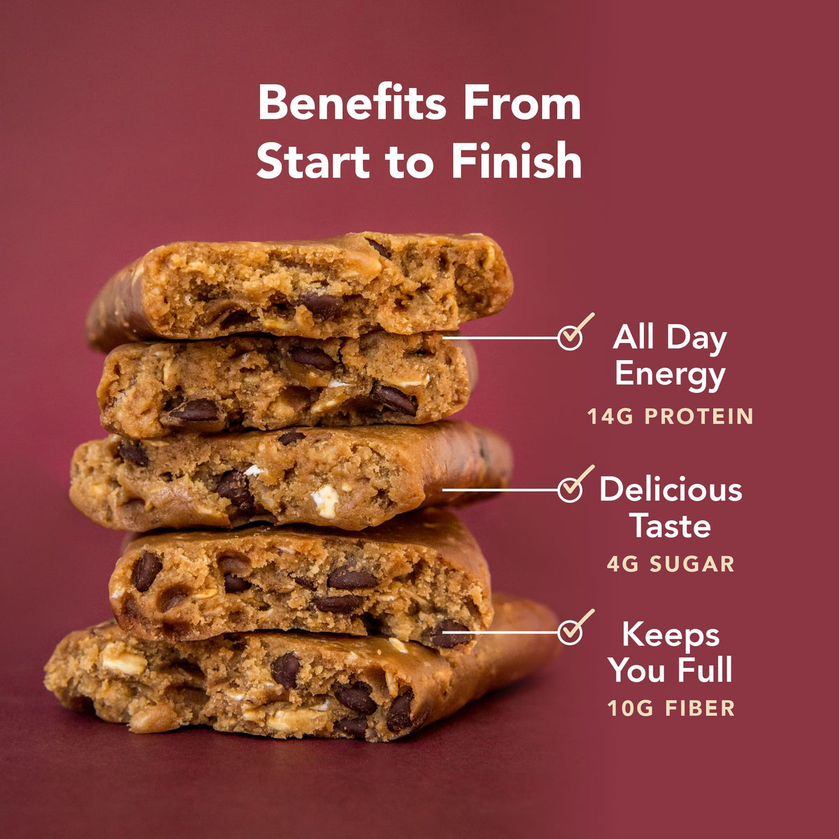 ALOHA Organic Plant-Based Protein Bars – Oatmeal Chocolate Chip, 12 Count | Vegan, Gluten-Free, Low Sugar