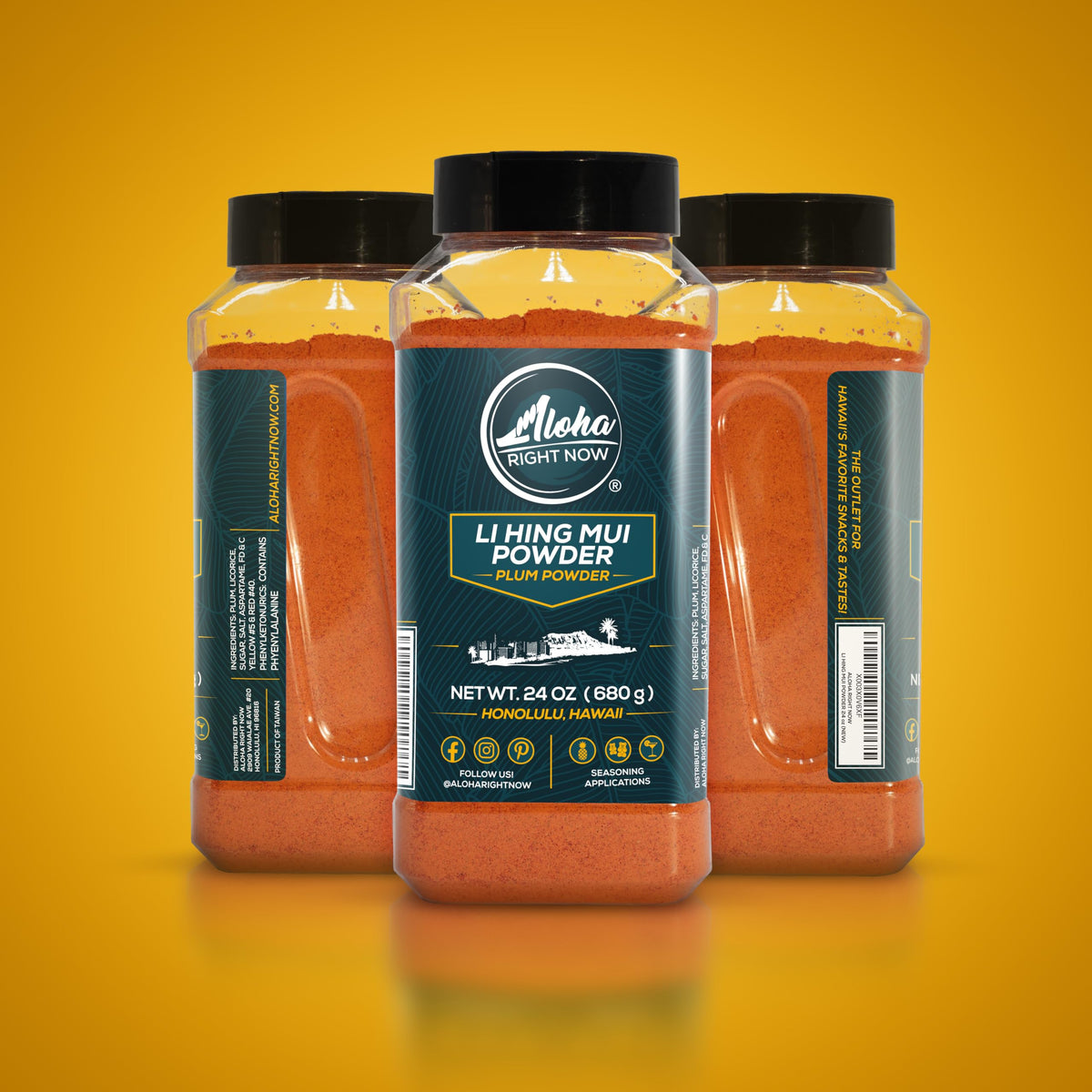 Aloha Right Now Li Hing Mui Powder 24 oz Shaker – Flavoring for Fruits, Candy & Cocktails