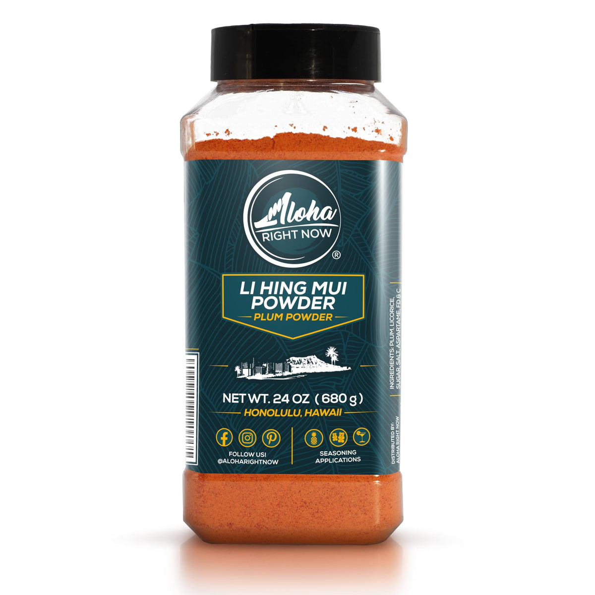Aloha Right Now Li Hing Mui Powder 24 oz Shaker – Flavoring for Fruits, Candy & Cocktails