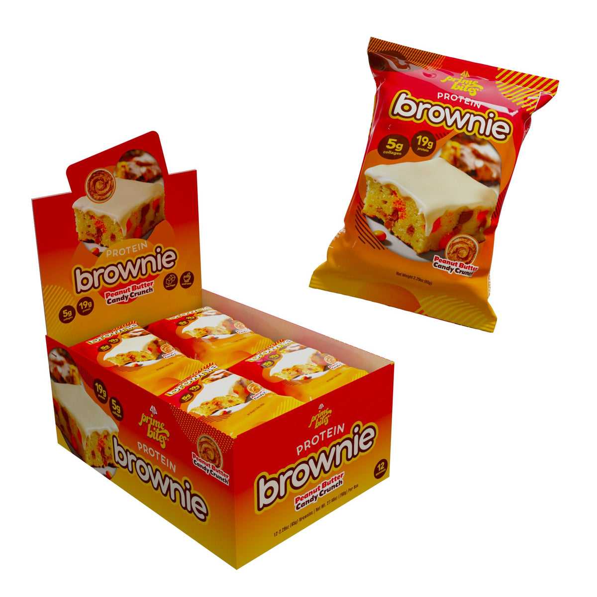 Prime Bites Protein Brownie by Alpha Prime Supplements | 19g Protein, 5g Collagen, Low Sugar