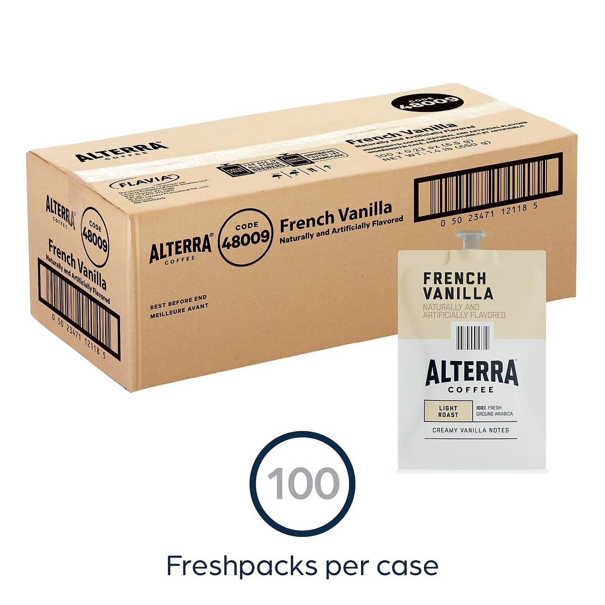 Alterra French Vanilla Decaf Coffee — 100 Freshpacks (MDKA183)