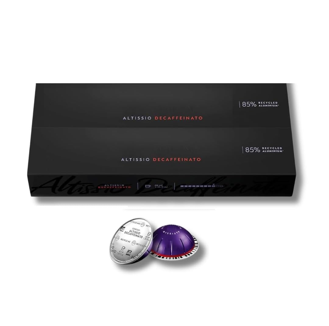 Altissio Decaffeinato Espresso Capsules - 20 Count, 1.35 oz, Dark Roast (Decaf) | EU Import