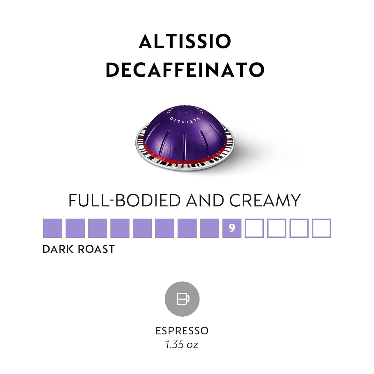 Altissio Decaffeinato Espresso Capsules - 20 Count, 1.35 oz, Dark Roast (Decaf) | EU Import