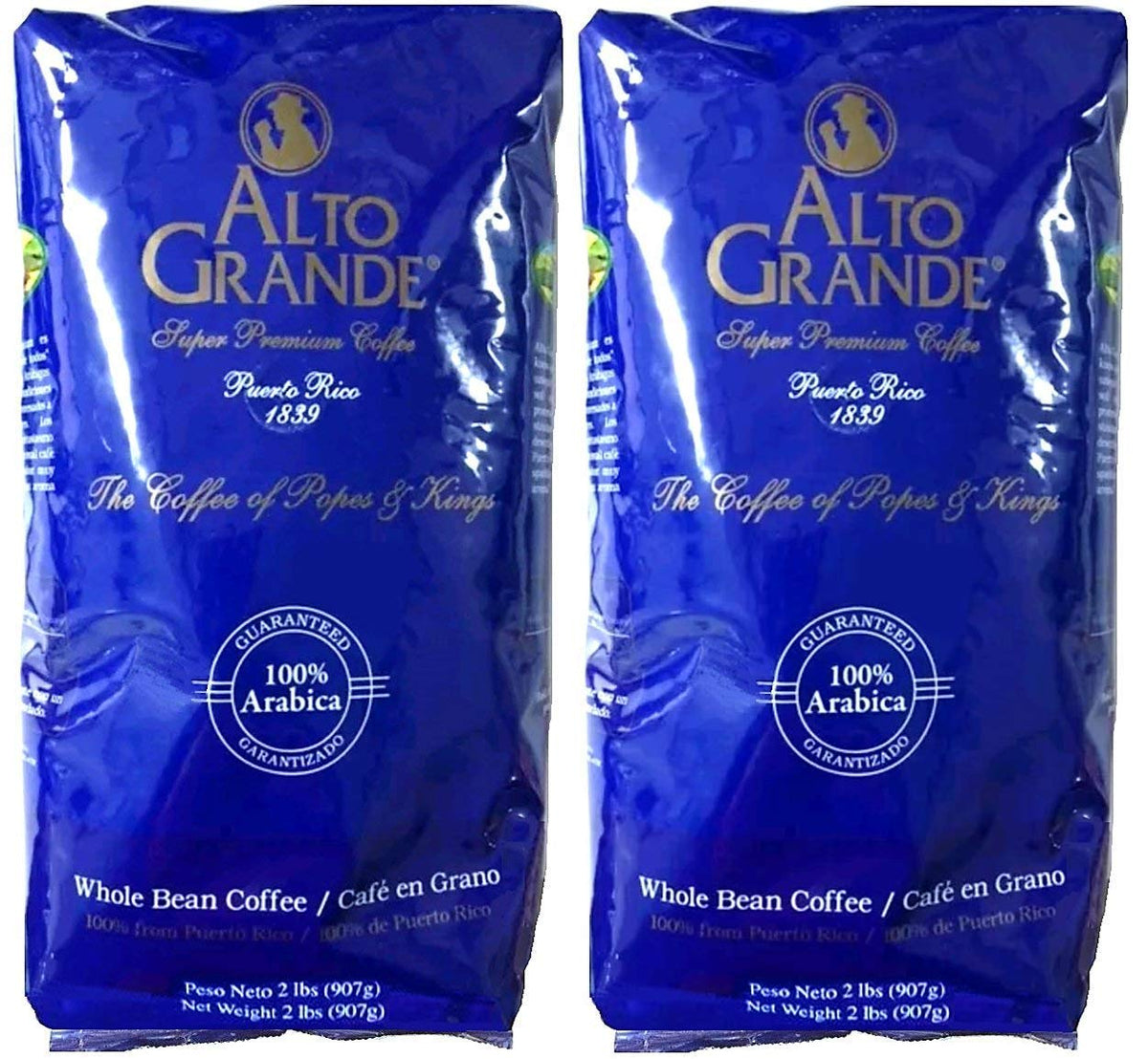 Alto Grande Super Premium Coffee Whole Beans – 2 lb Bags (Pack of 2)