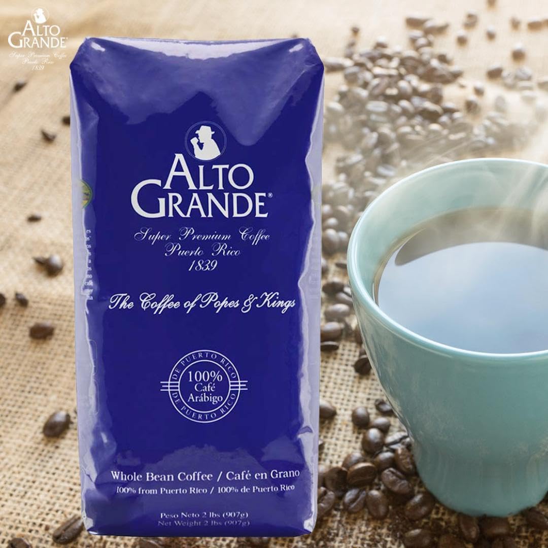 Alto Grande Premium Coffee Whole Bean - 2 Lbs - Rich Aroma & Full Body