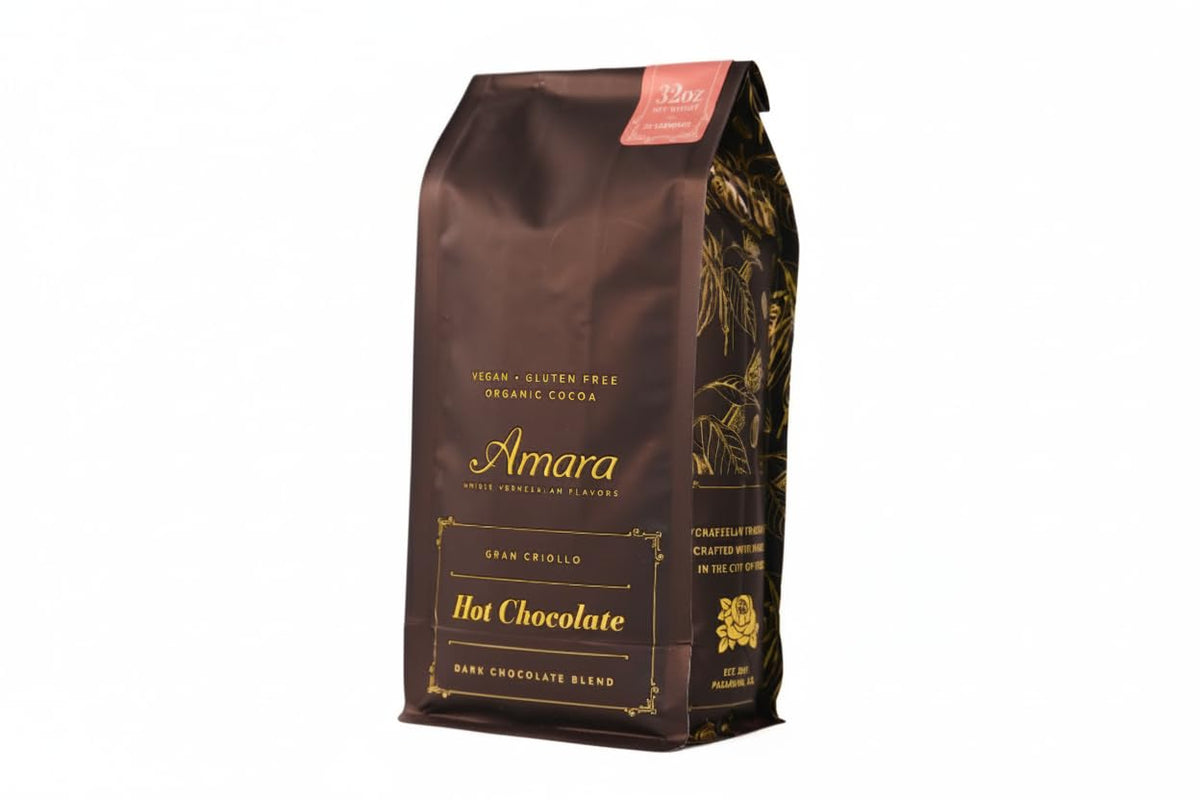 Amara Unique Venezuelan Flavors – Gran Criollo Dark Chocolate Blend Refill Bag 32 oz (Organic Cacao)