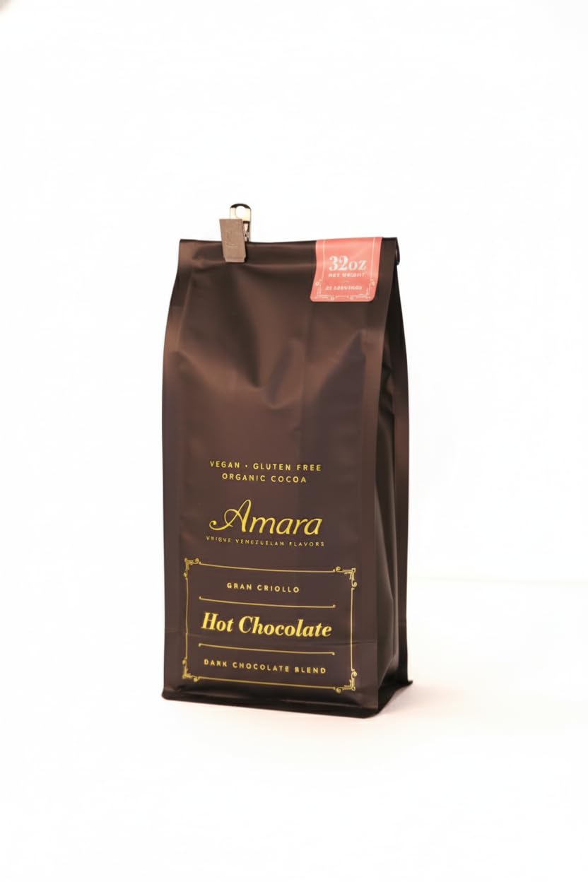 Amara Unique Venezuelan Flavors – Gran Criollo Dark Chocolate Blend Refill Bag 32 oz (Organic Cacao)