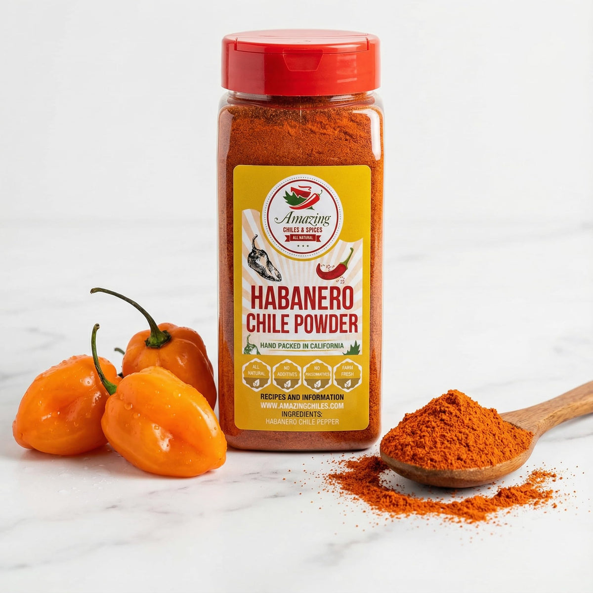 Amazing Chiles & Spices Habanero Pepper Ground 1LB – Premium All-Natural Chile Powder