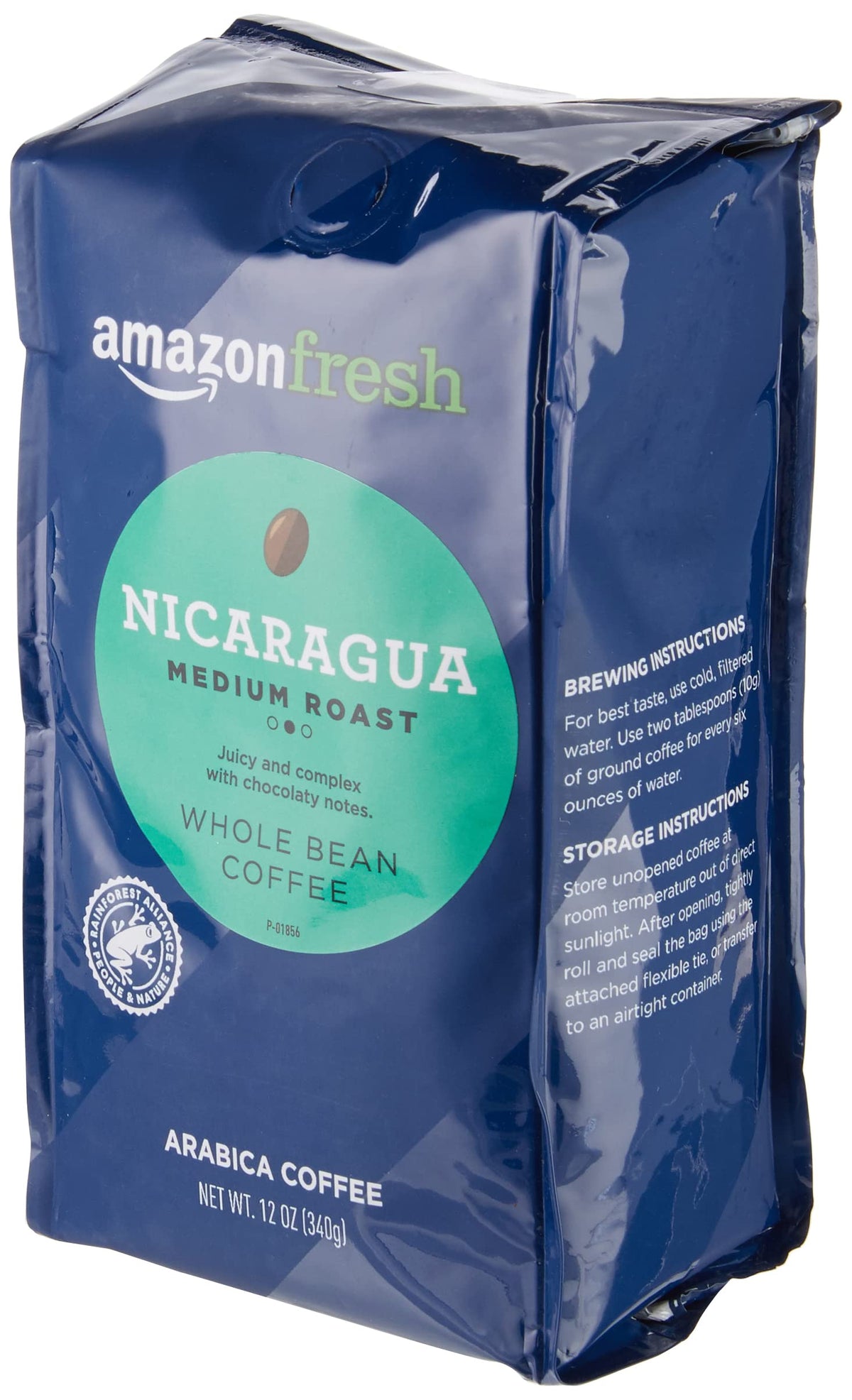 Amazon Fresh Nicaragua Whole Bean Coffee — Medium Roast, 12 oz (Pack of 3) | 100% Arabica, Single-Origin
