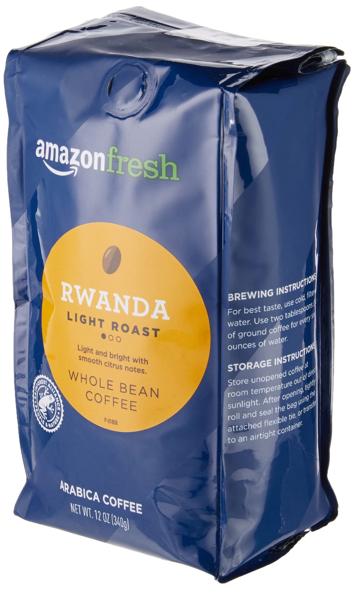 Amazon Fresh Rwanda Whole Bean Coffee – Light Roast, 12 oz (Pack of 3)