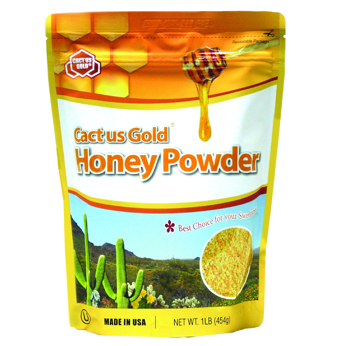 Cactus Gold Honey Powder, 16 Ounce Units (Pack of 5) | American Bio Center