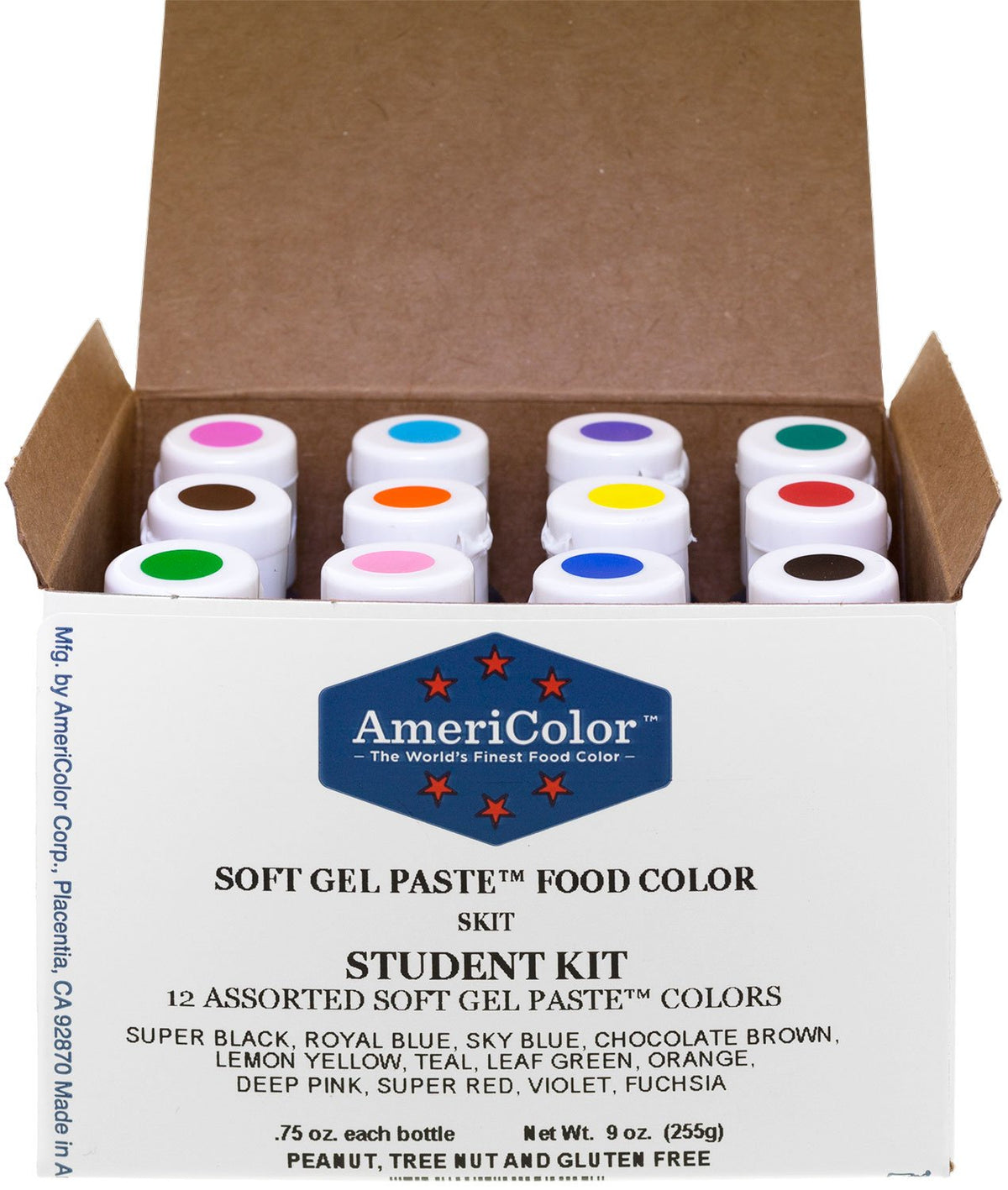 AmeriColor Student Kit - 12 Soft Gel Paste Colors (.75 oz) | Food Coloring Set