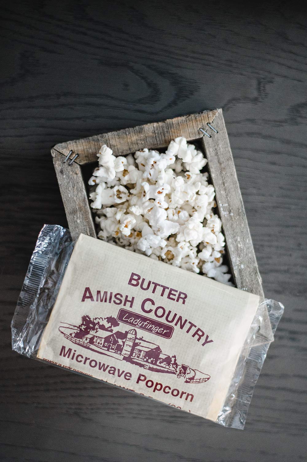 Amish Country Popcorn – Ladyfinger Butter (36 Bags) | Non-GMO & Gluten Free