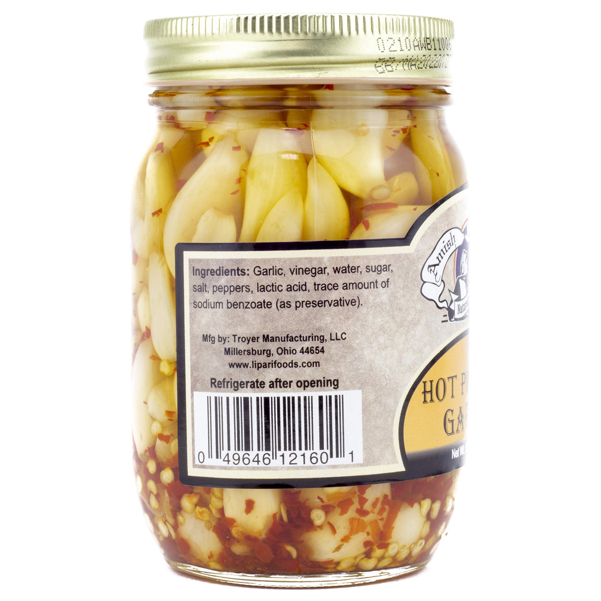 Amish Wedding All-Natural Hot Pickled Garlic – 2 Jars, 15 oz