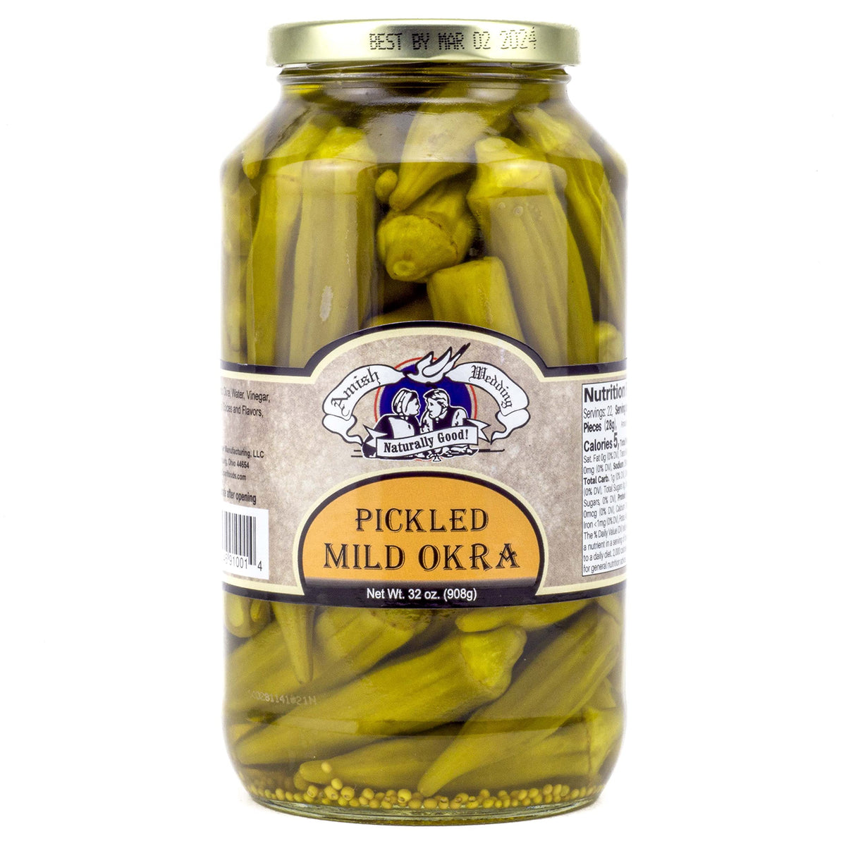 Amish Wedding Mild Pickled Okra - 2 Pack, 32-oz Each