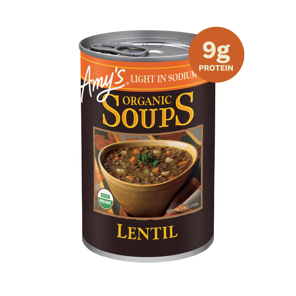 Amy’s Organic Lentil Soup – Gluten Free, Vegan, 14.5 oz Cans (6-Pack)