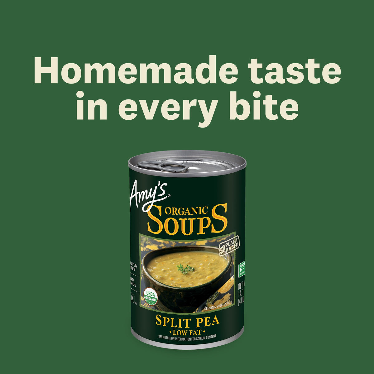 Amy's Vegan Split Pea Soup – Organic, Gluten Free, 12-Pack 14.1 oz Cans