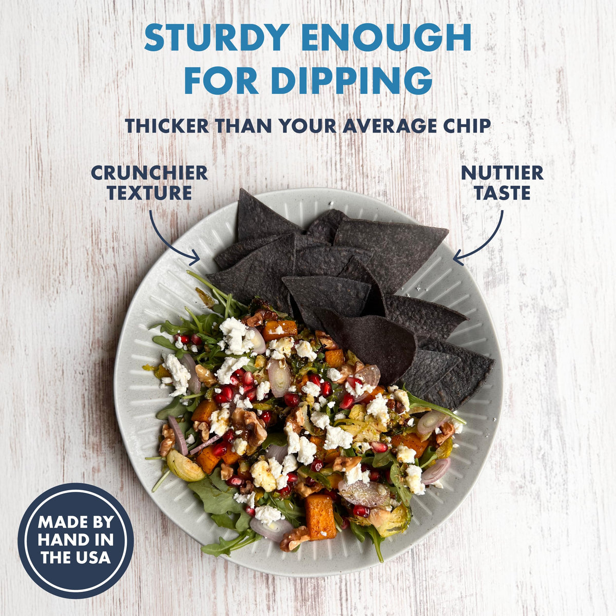 Ancient Crunch MASA Blue Corn Chips – Beef Tallow Fried, Seed Oil Free, Gluten Free 2-Pack