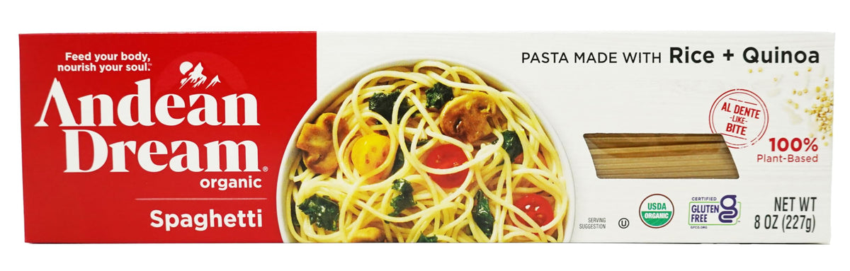 Andean Dream Org Spaghetti Quinoa Pasta Gluten Free – 8 oz Pack of 12