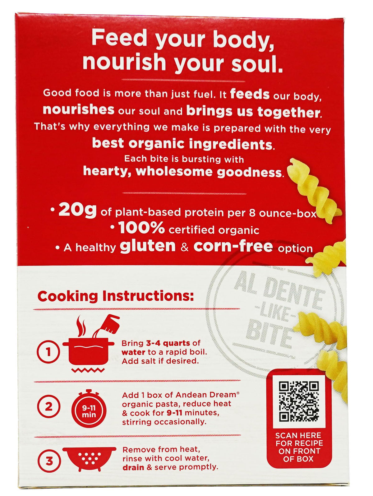 Andean Dream Organic Quinoa Fusilli Pasta, 8 oz – Gluten Free, High Protein & Fiber (12 per Case)