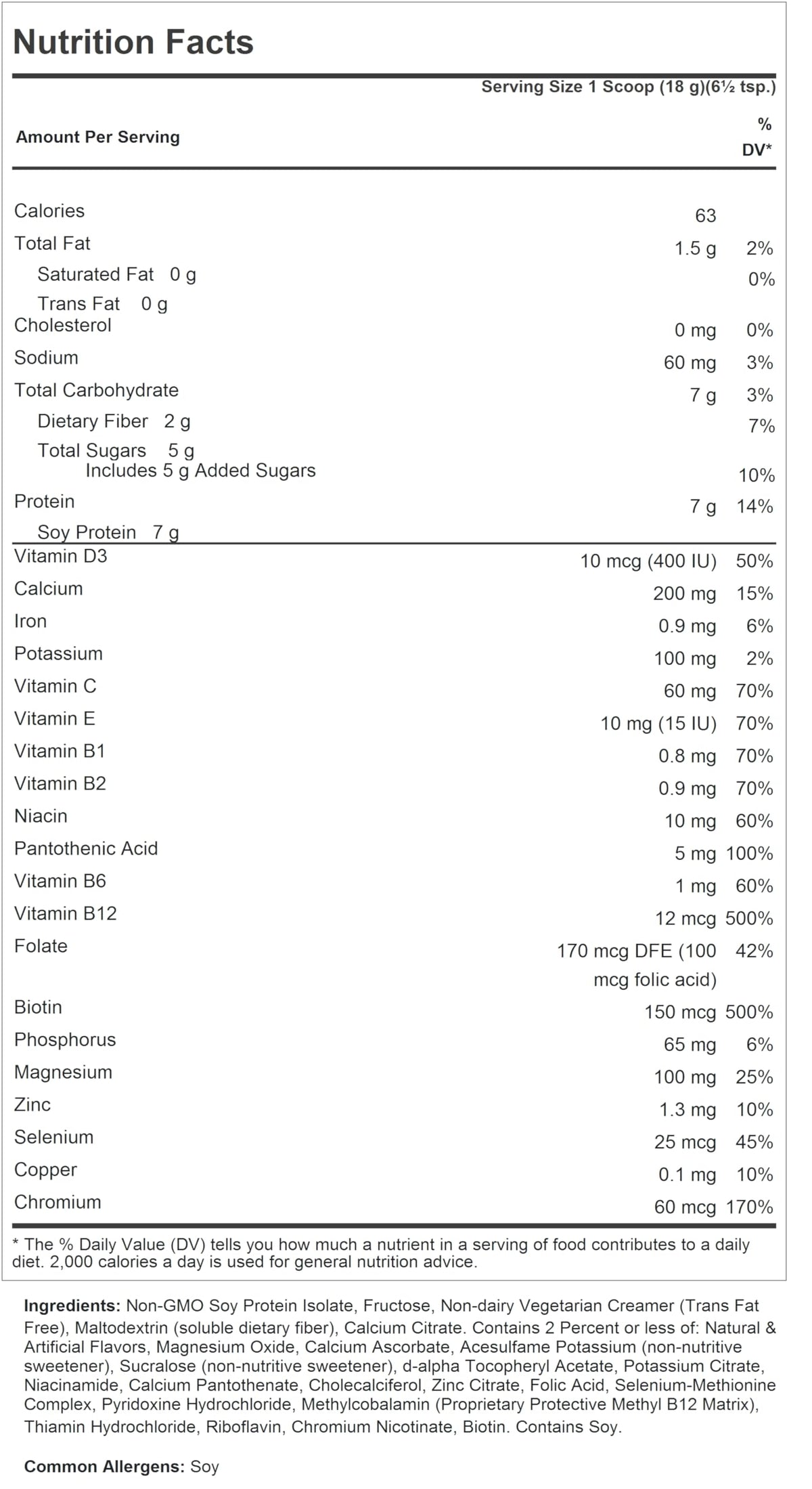 Andrew Lessman Secure Soy Complete Meal Replacement – Vanilla, 100 Servings, Low-Calorie & High-Protein