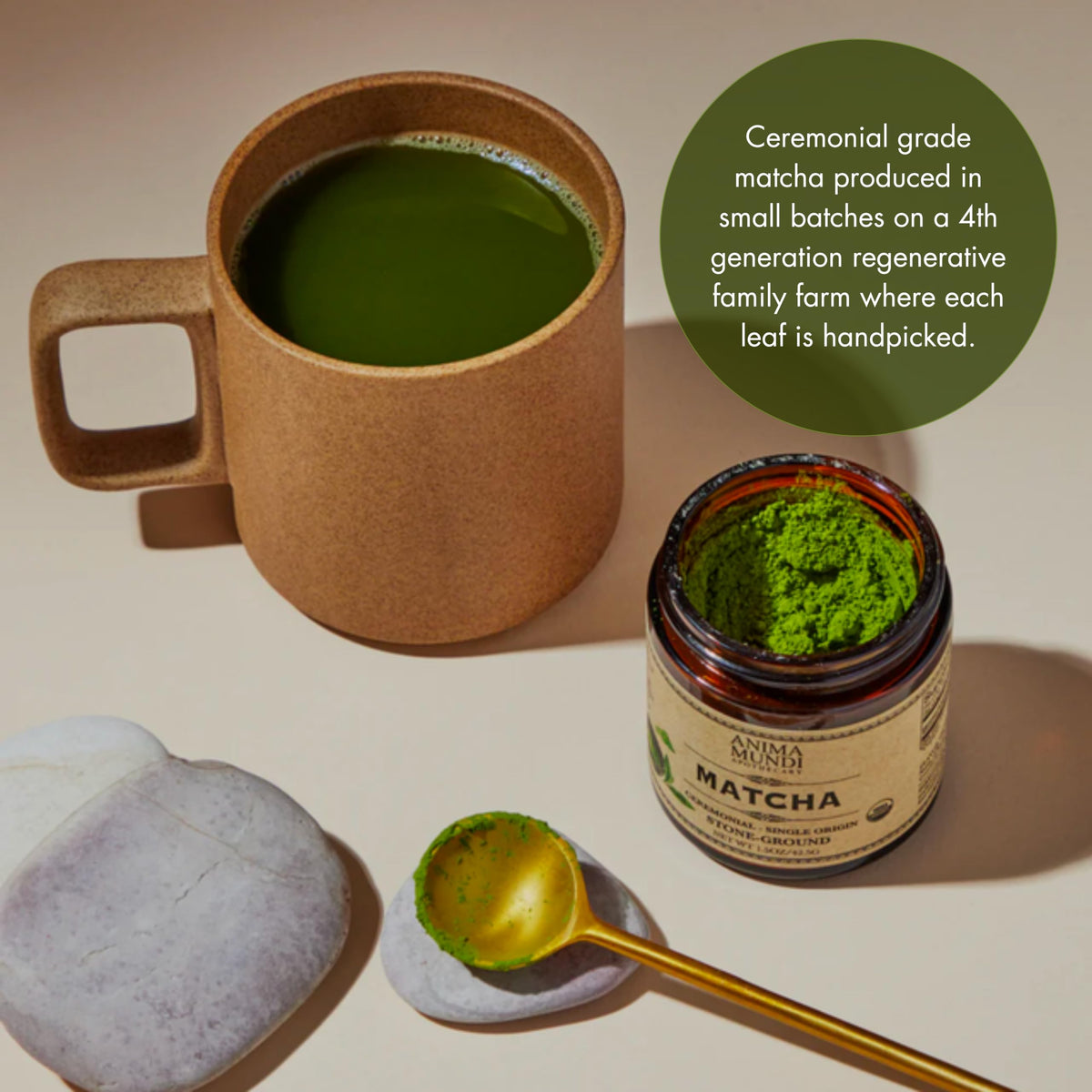 Anima Mundi Ceremonial Matcha Powder – Japanese Single-Origin, Organic, Stone-Ground (1.5oz)