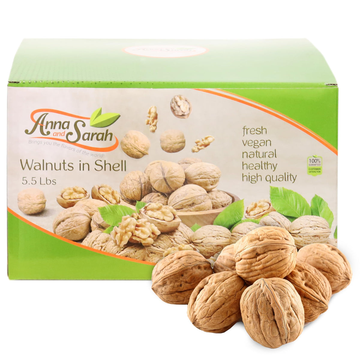Anna and Sarah Walnuts in Shell – Jumbo California Chandler, Fresh & Not Bleached • 5.5 Lbs